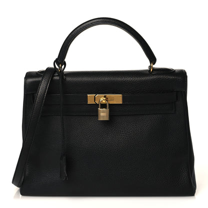 Hermes Taurillon Clemence Kelly Retourne 32 Black 1 of 11