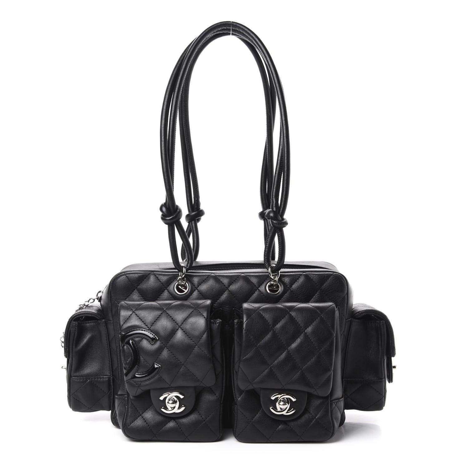 Chanel Calfskin Quilted Small Cambon Multipocket Reporter Black 1 of 10
