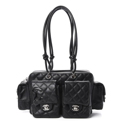 Chanel Calfskin Quilted Small Cambon Multipocket Reporter Black 1 of 10