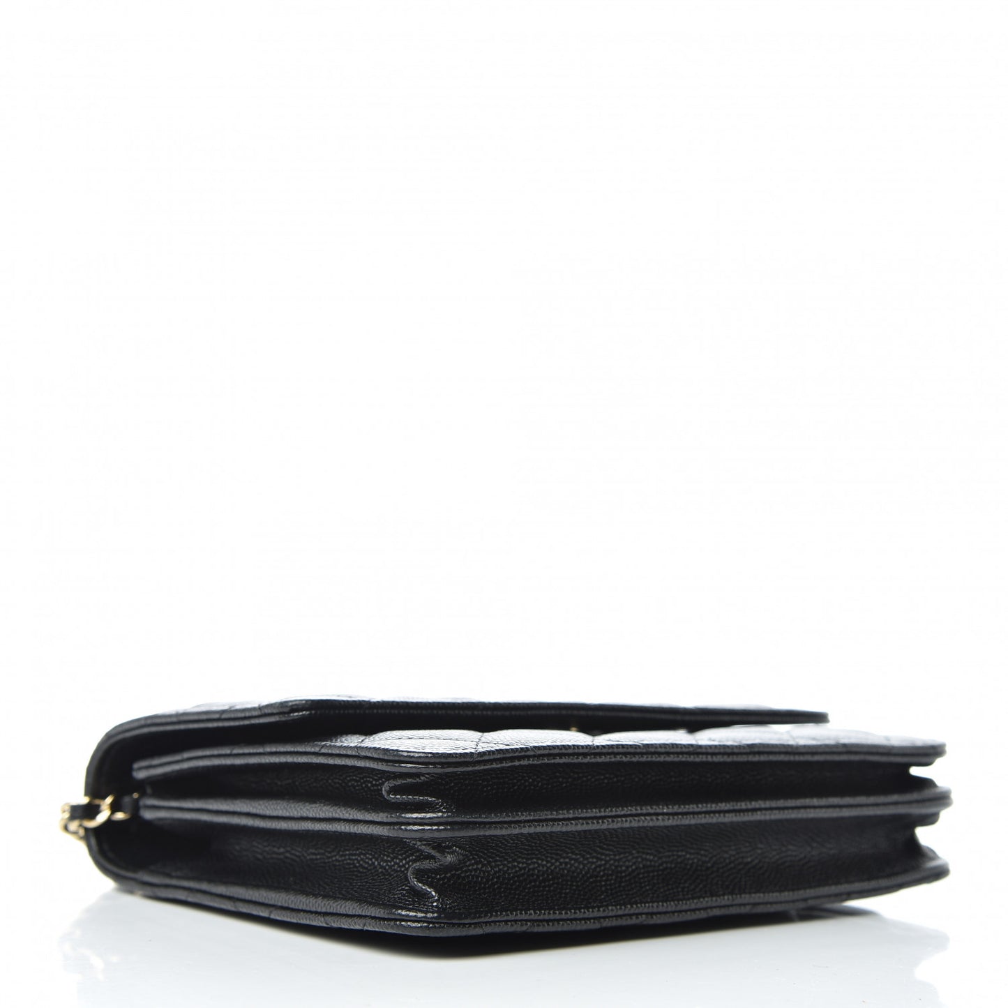 Caviar Quilted Square Wallet On Chain WOC Black