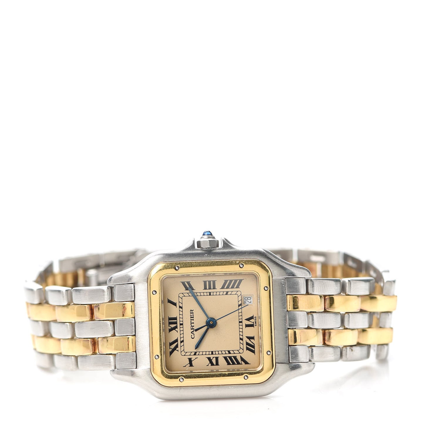 Stainless Steel 18K Yellow Gold 27mm Panthere Quartz Watch