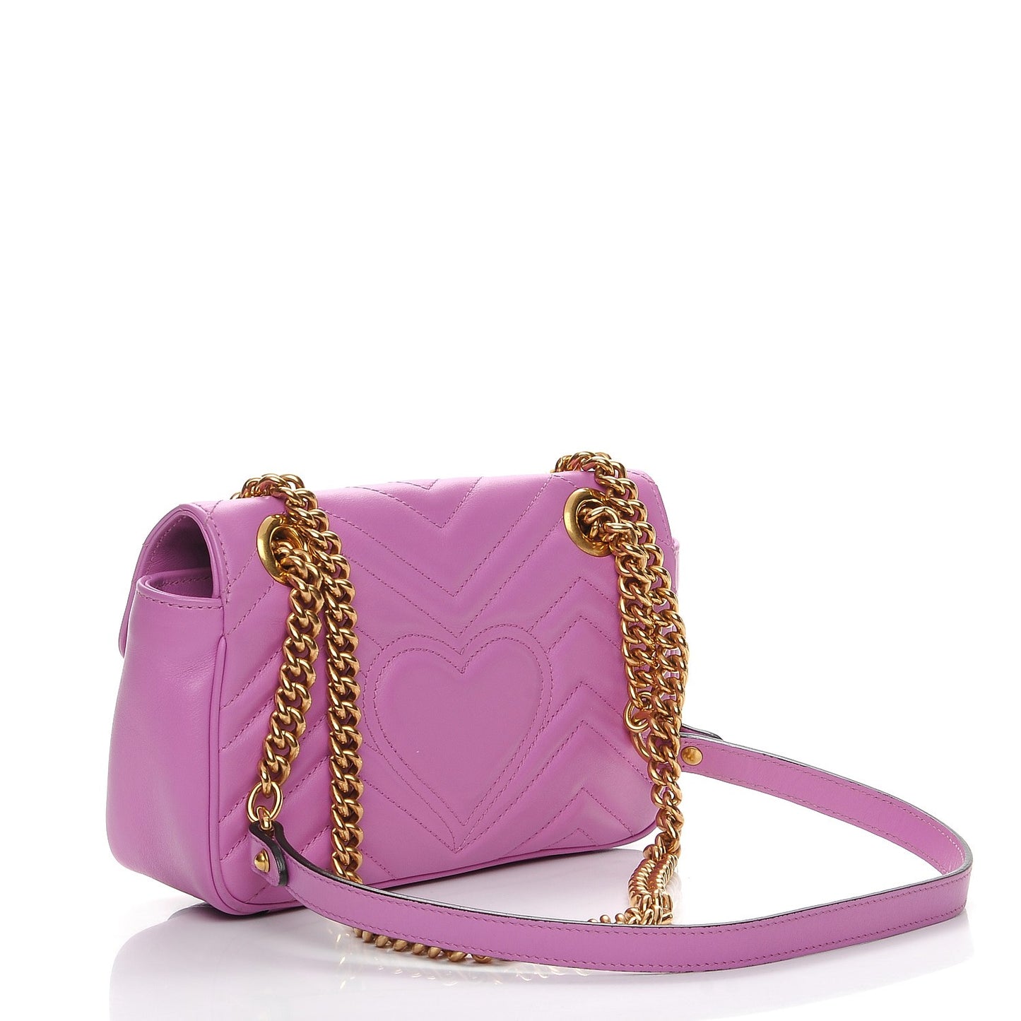 Calfskin Matelasse Mini GG Marmont Shoulder Bag Candy Mousse