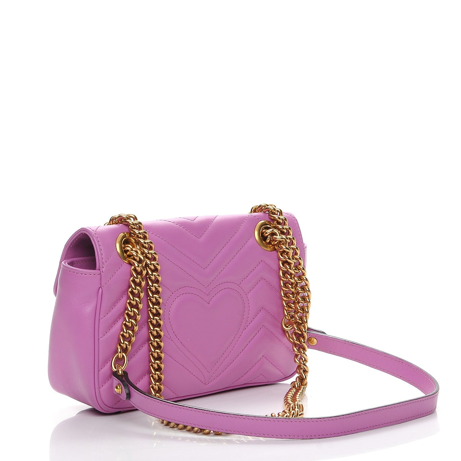 Gucci Calfskin Matelasse Mini GG Marmont Shoulder Bag Candy Mousse 3 of 9