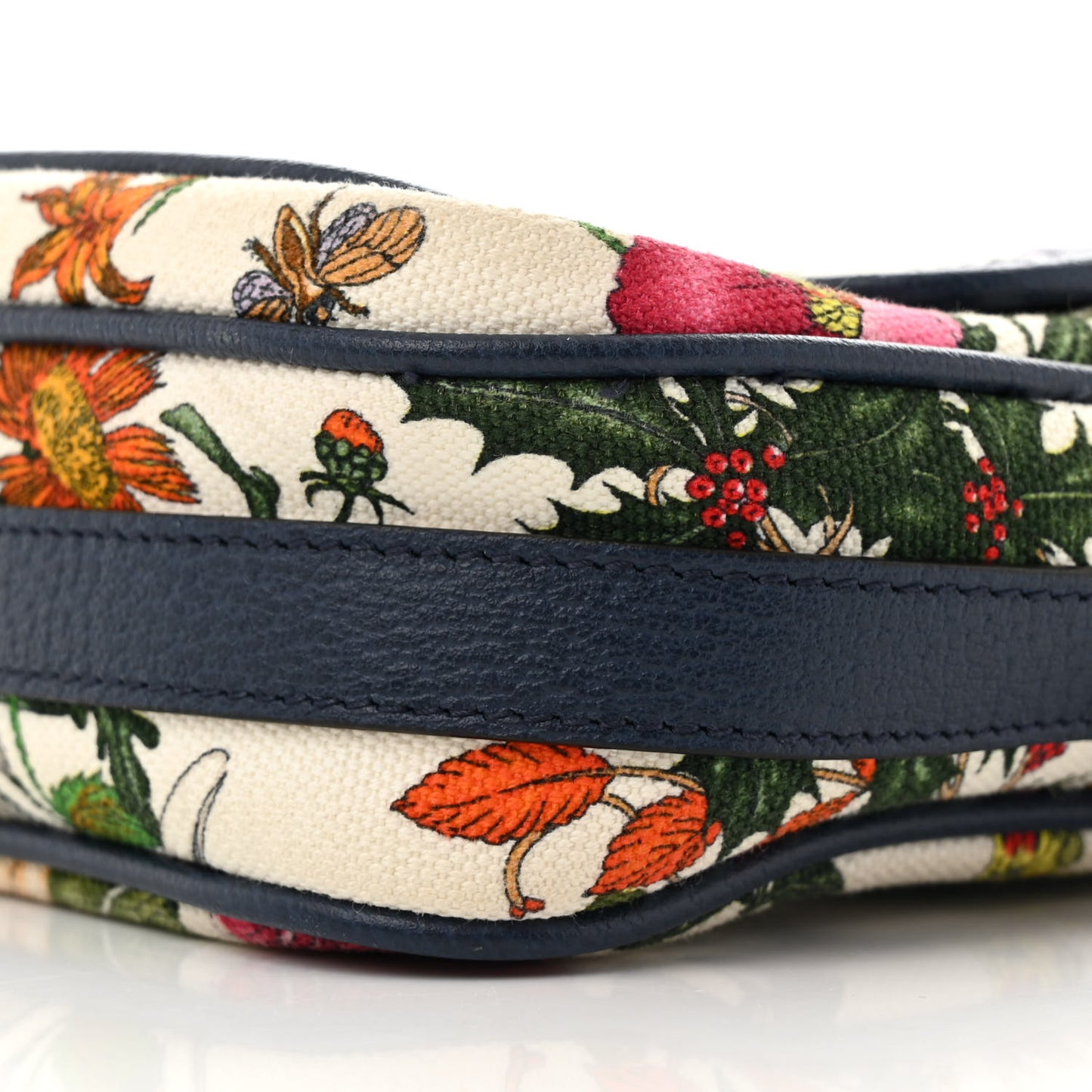Canvas Flora Floral Shoulder Bag White Blue Agata Mulitcolor
