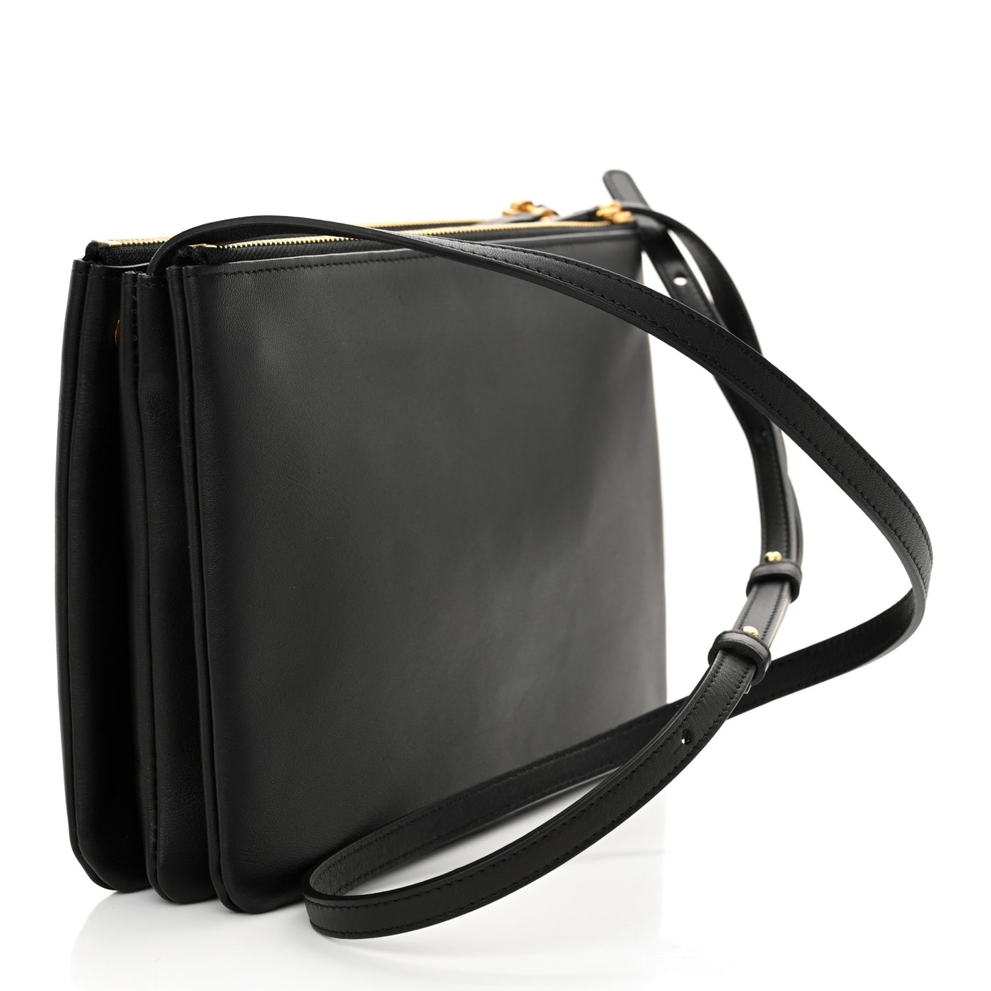 Lambskin Large Trio Crossbody Bag Black