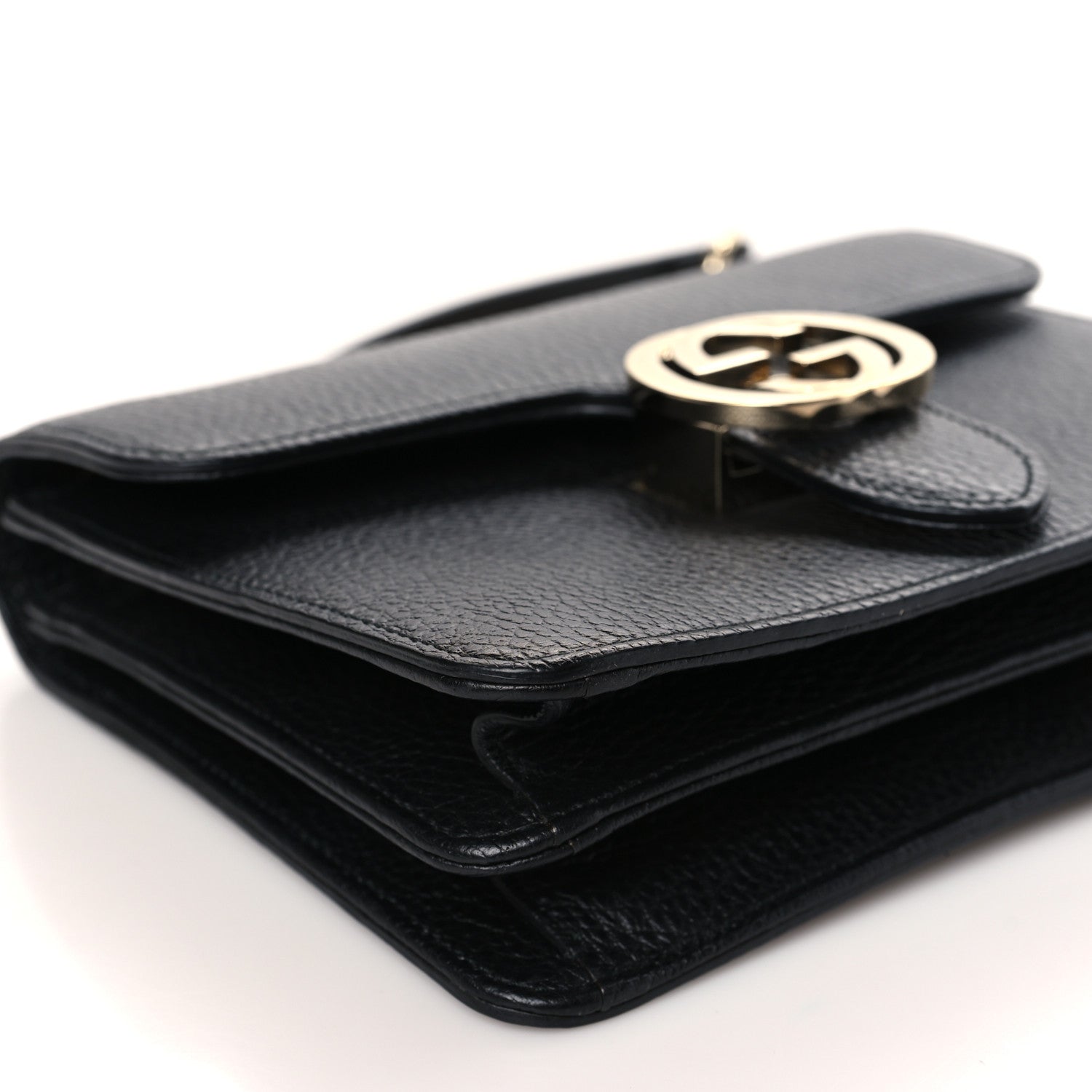 Gucci Dollar Calfskin Small Interlocking G Shoulder Bag Black 8 of 9