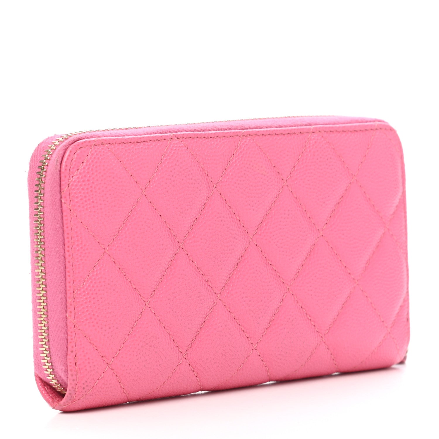 Chanel Caviar Quilted Medium Zip Around Wallet Pink 3 of 9