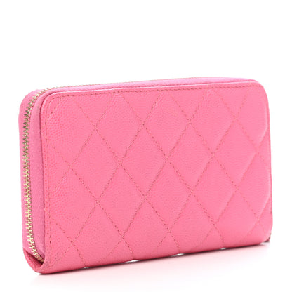 Chanel Caviar Quilted Medium Zip Around Wallet Pink 3 of 9