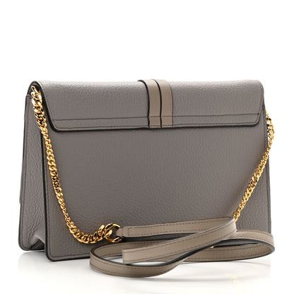 Chloe Grained Calfskin Alphabet Clutch Shoulder Bag Grey 3 of 11