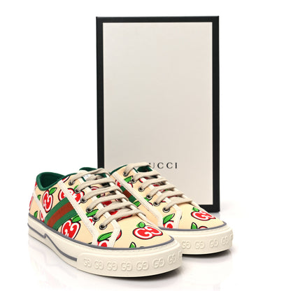 Gucci Canvas Web GG Apple Womens 1977 Tennis Sneakers 39 Ivory Red Mystic White New Shamarock 8 of 8