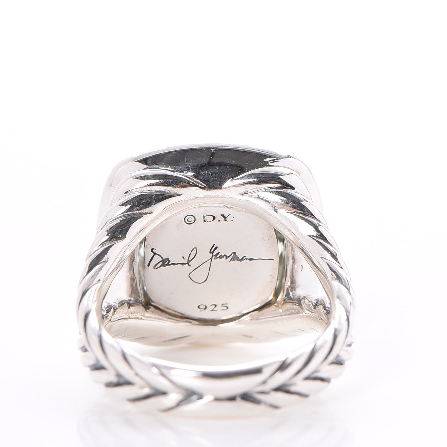 Sterling Silver Diamond Prasiolite 14mm Albion Ring 54 7
