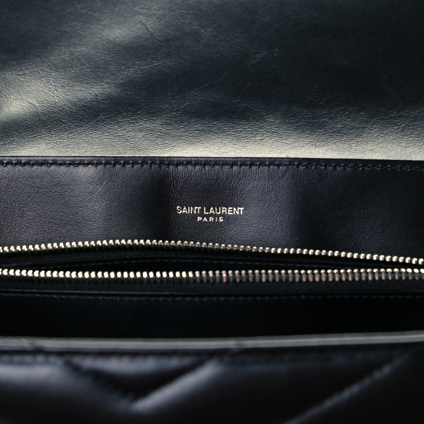 Calfskin Y Quilted Monogram Large Loulou Chain Satchel Black