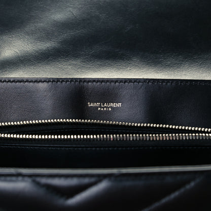 Saint Laurent Calfskin Y Quilted Monogram Large Loulou Chain Satchel Black 6 of 11