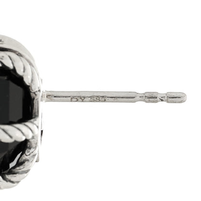 David Yurman Sterling Silver Diamond Black Onyx 11mm Cable Wrap Earrings 4 of 4