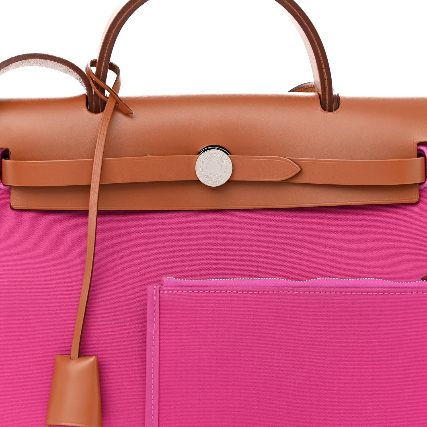 Hermes Vache Hunter Toile Herbag Zip 31 PM Magnolia Fauve 8 of 12