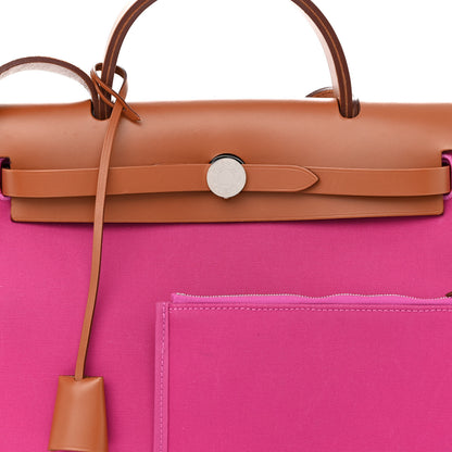 Hermes Vache Hunter Toile Herbag Zip 31 PM Magnolia Fauve 8 of 12