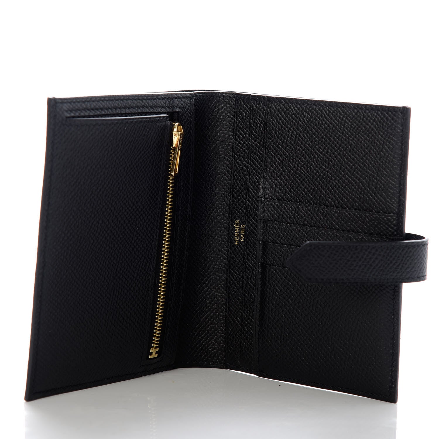 Hermes Epsom Bearn Compact Wallet Black 5 of 7