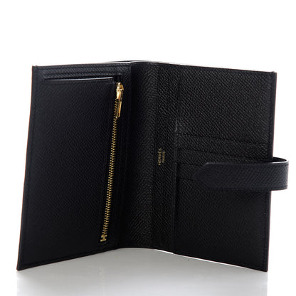 Hermes Epsom Bearn Compact Wallet Black 5 of 7