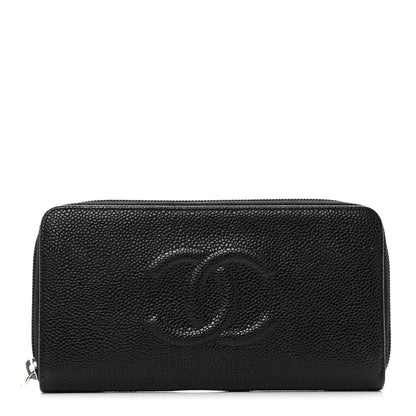 Chanel Caviar Large Timeless CC Zip Around Organizer Wallet Black 1 of 9