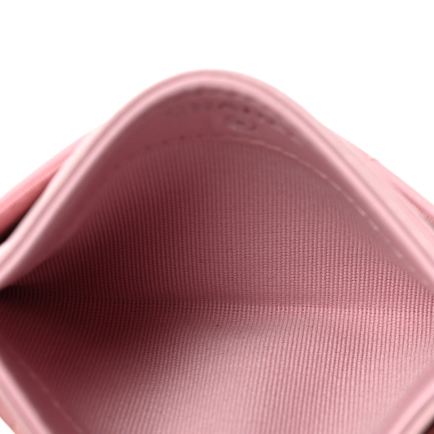 Calfskin Quilted Card Holder Light Pink