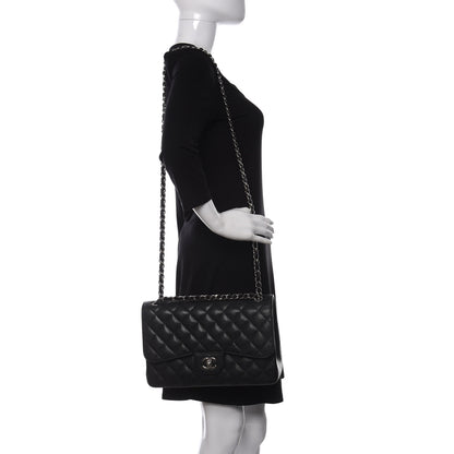 Chanel Caviar Quilted Jumbo Double Flap Black 2 of 11