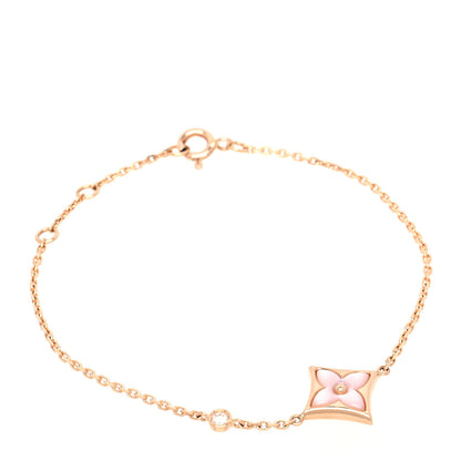 Louis Vuitton 18K Pink Gold Diamond Mother of Pearl Color Blossom BB Star Bracelet 1 of 5