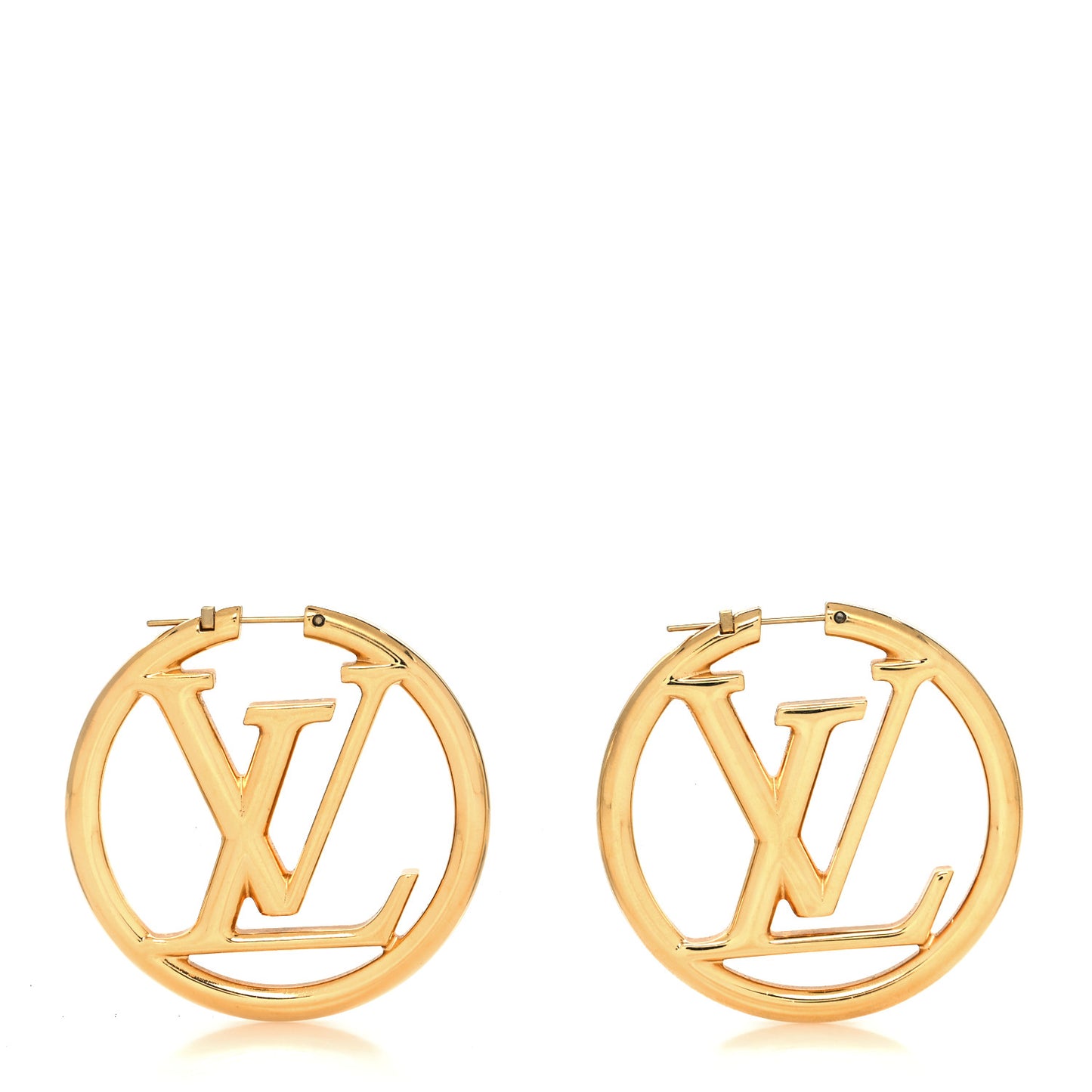 Metal Louise Hoop Earrings Gold
