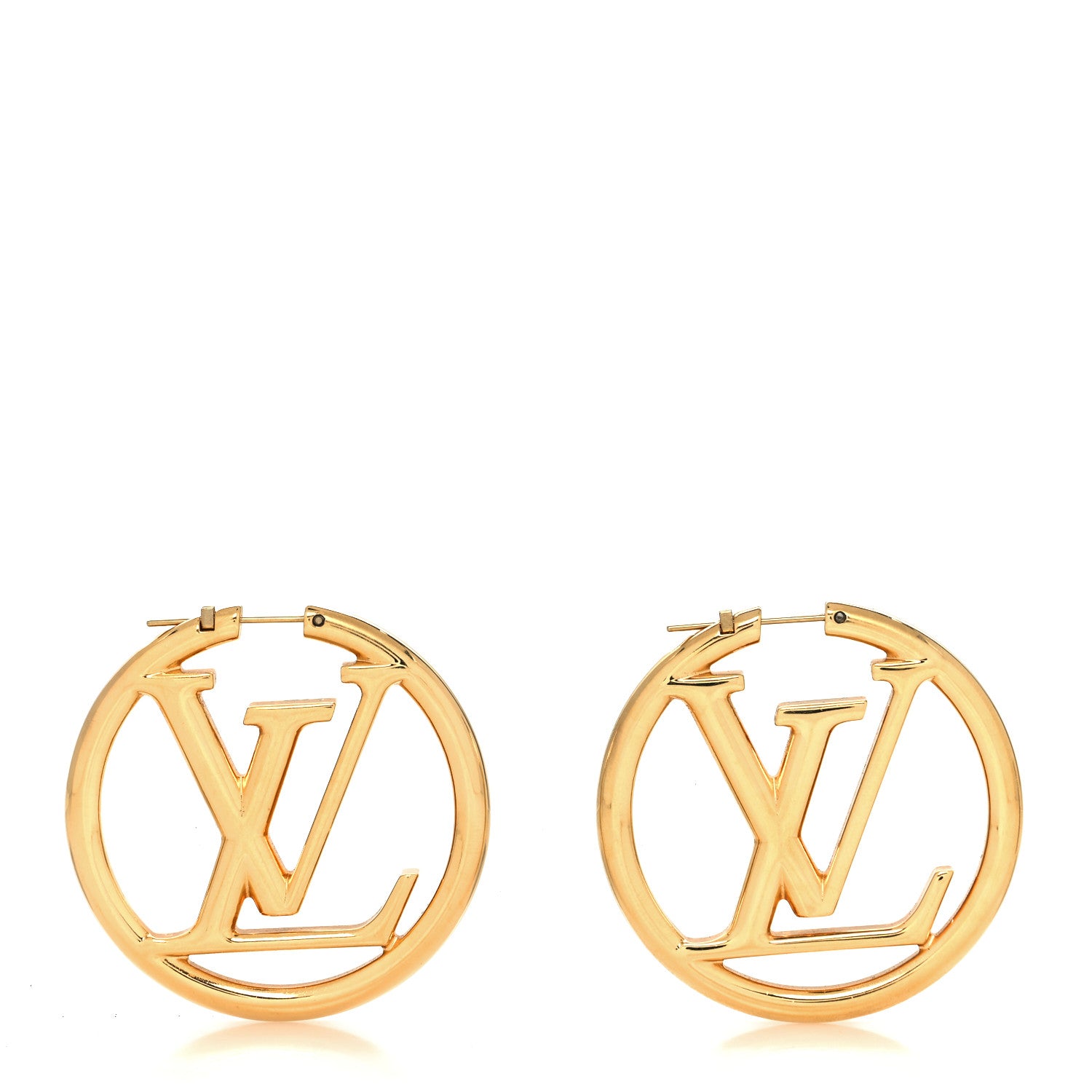 Louis Vuitton Metal Louise Hoop Earrings Gold 1 of 4