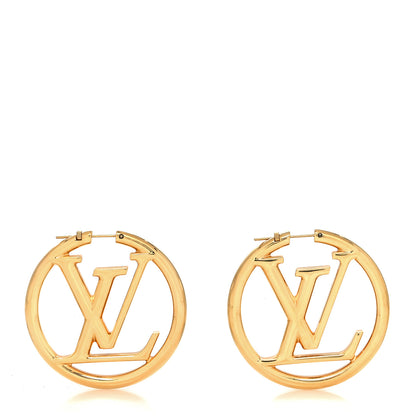 Louis Vuitton Metal Louise Hoop Earrings Gold 1 of 4