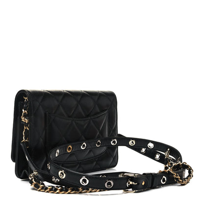 Chanel Goatskin Quilted Quilted Like A Wallet Wallet On Chain WOC Black 2 of 7