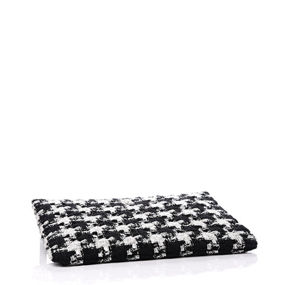 Chanel Tweed Quilted Medium Cosmetic Pouch Black Ecru White 3 of 10