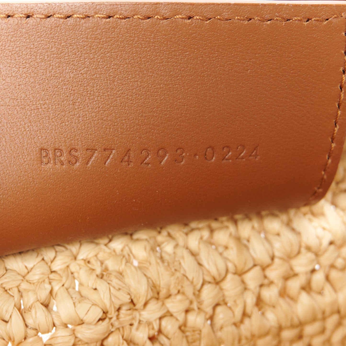 Raffia Calfskin Gaby Crossbody Bag Natural Brick