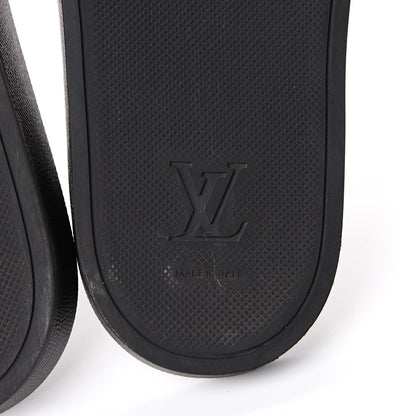 Louis Vuitton Rubber Monogram Eclipse Mens Waterfront Mules 12 Black 6 of 9