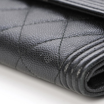 Chanel Caviar Quilted Boy Flap Wallet Black 13 of 14