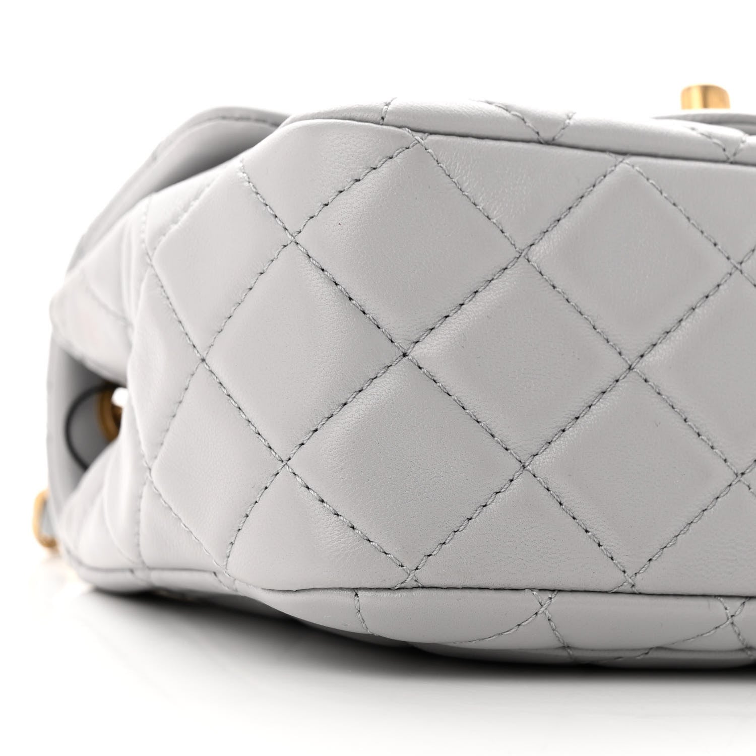 Chanel Lambskin Quilted Mini Pearl Crush Flap Light Grey 9 of 10