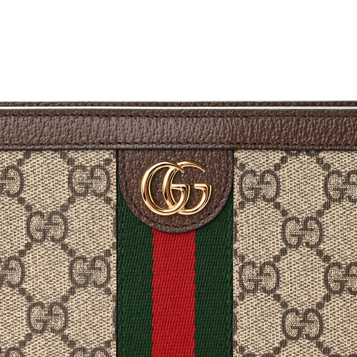GG Supreme Monogram Web Ophidia Pouch Brown
