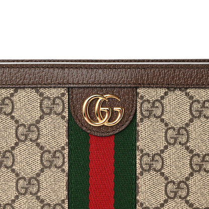 Gucci GG Supreme Monogram Web Ophidia Pouch Brown 8 of 10