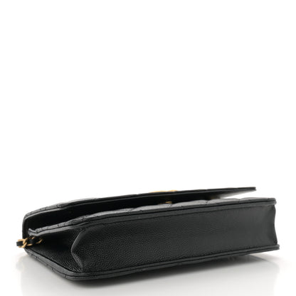Chanel Caviar Quilted Textured CC Wallet On Chain WOC Black 4 of 10