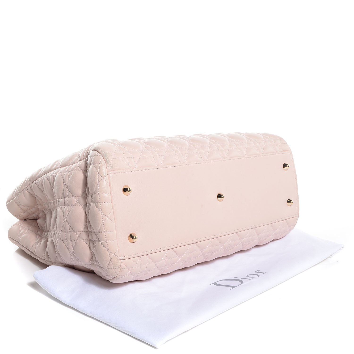 Christian Dior Lambskin Cannage Large Dior Soft Shopping Tote Light Pink 4 of 9