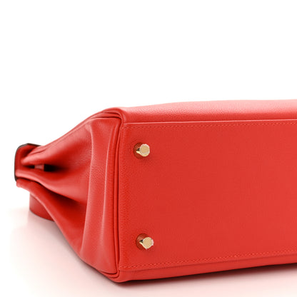 Hermes Evercolor Kelly Retourne 32 Rouge Tomate 9 of 11