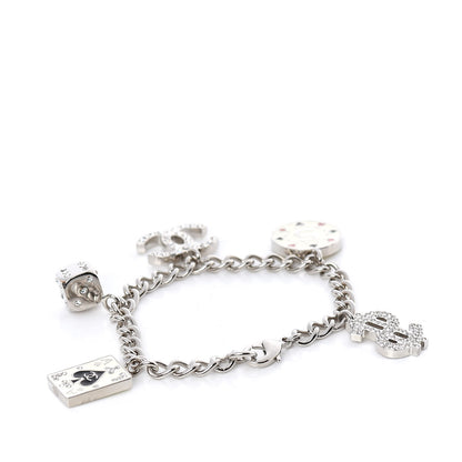 Chanel Crystal Wynn Exclusive Lucky Charm Bracelet Silver 3 of 5