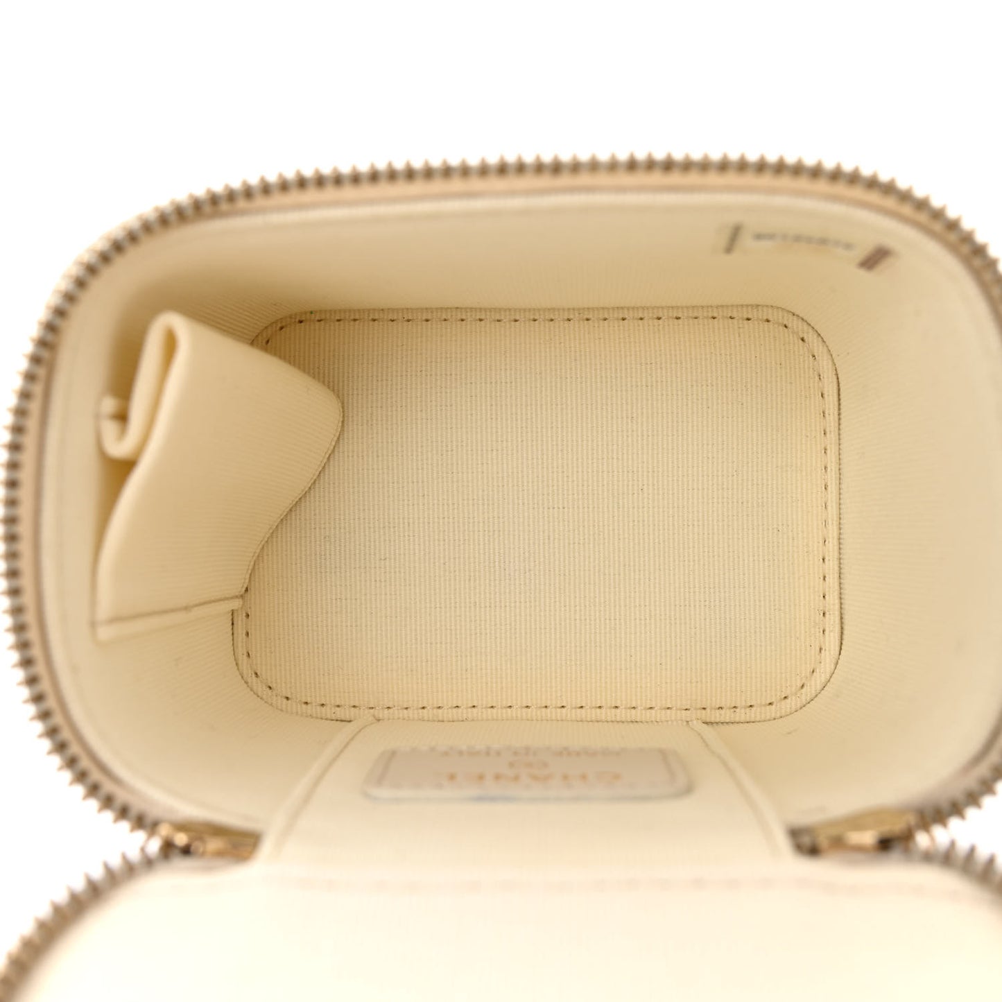 Caviar Quilted Mini Vanity Case With Chain White