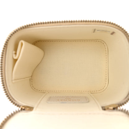 Chanel Caviar Quilted Mini Vanity Case With Chain White 5 of 10