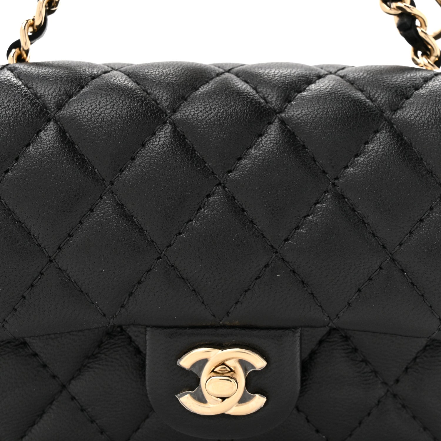 Chanel Lambskin Quilted Mini Flap Bag Charm With Hook Black 8 of 10