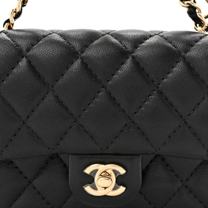 Chanel Lambskin Quilted Mini Flap Bag Charm With Hook Black 8 of 10