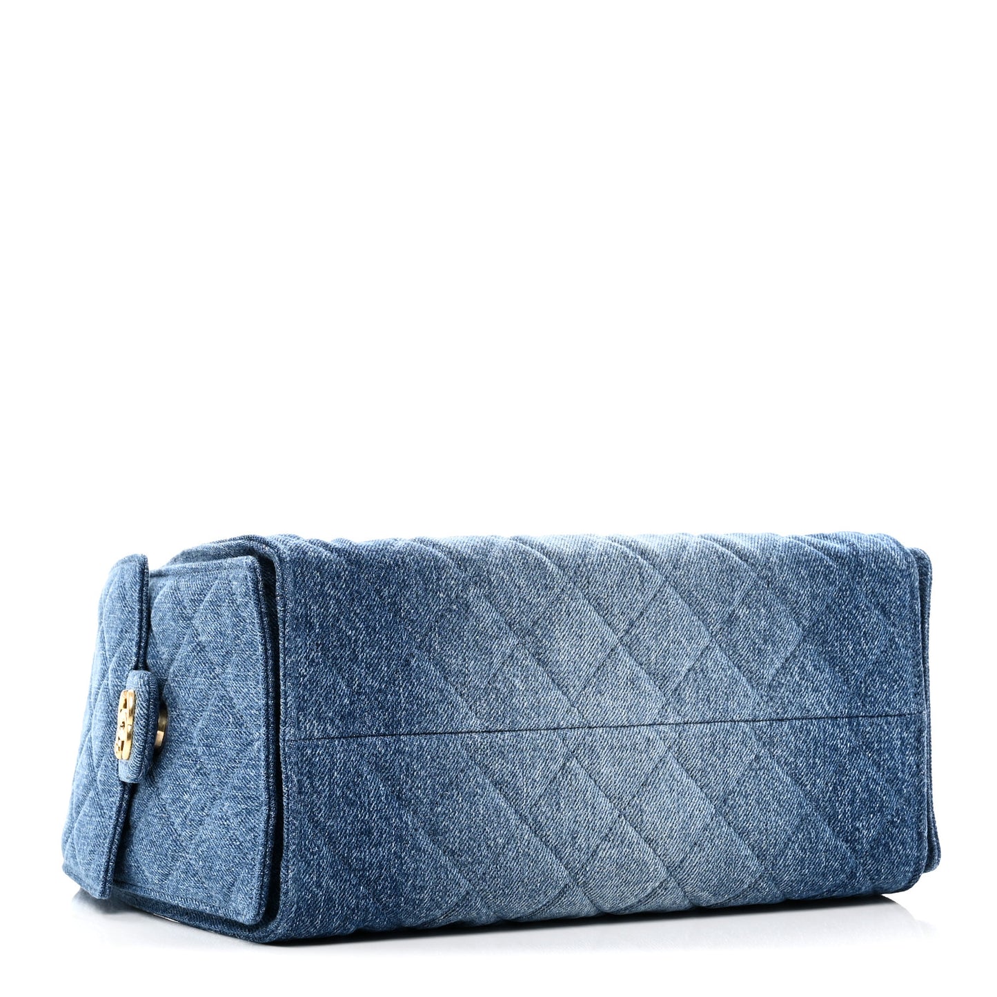 Washed Denim Quilted Small Chanel 25 Handbag Blue