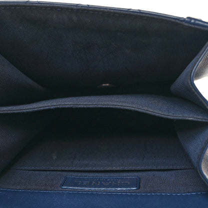 Chanel Calfskin Quilted North South Boy Flap Navy 5 of 12