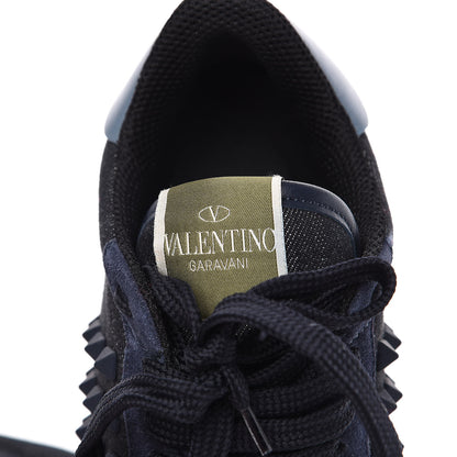 Valentino Garavani Denim Calfskin Suede Womens Rockstud Sneakers 36 Deep Denim 7 of 10