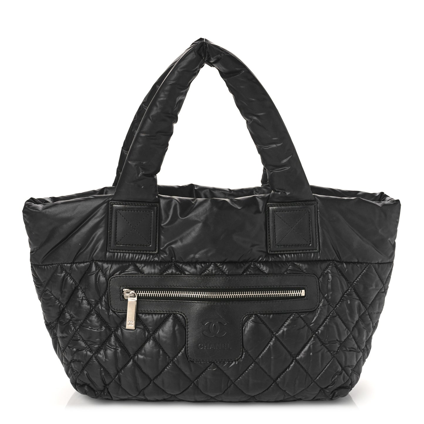 Nylon Quilted Small Coco Cocoon Tote Black