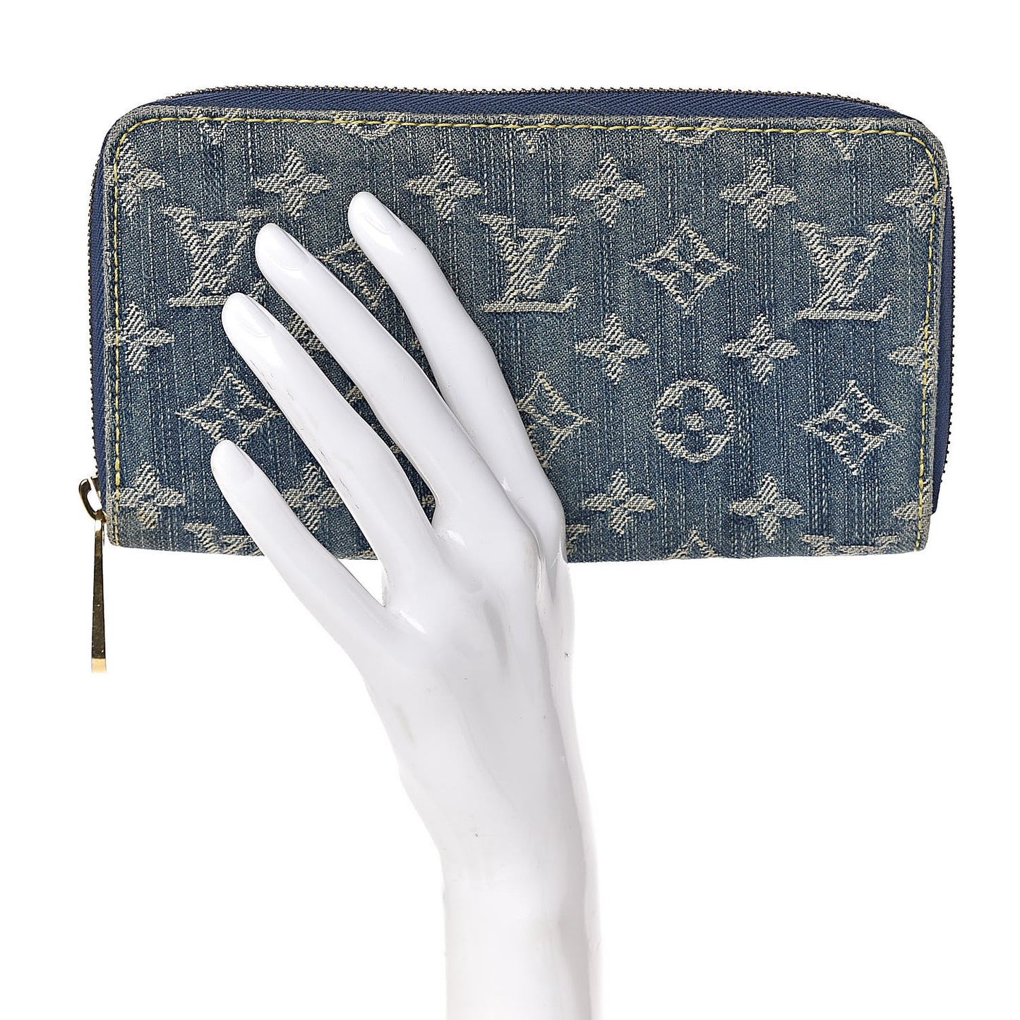 Monogram Denim Zippy Wallet Blue